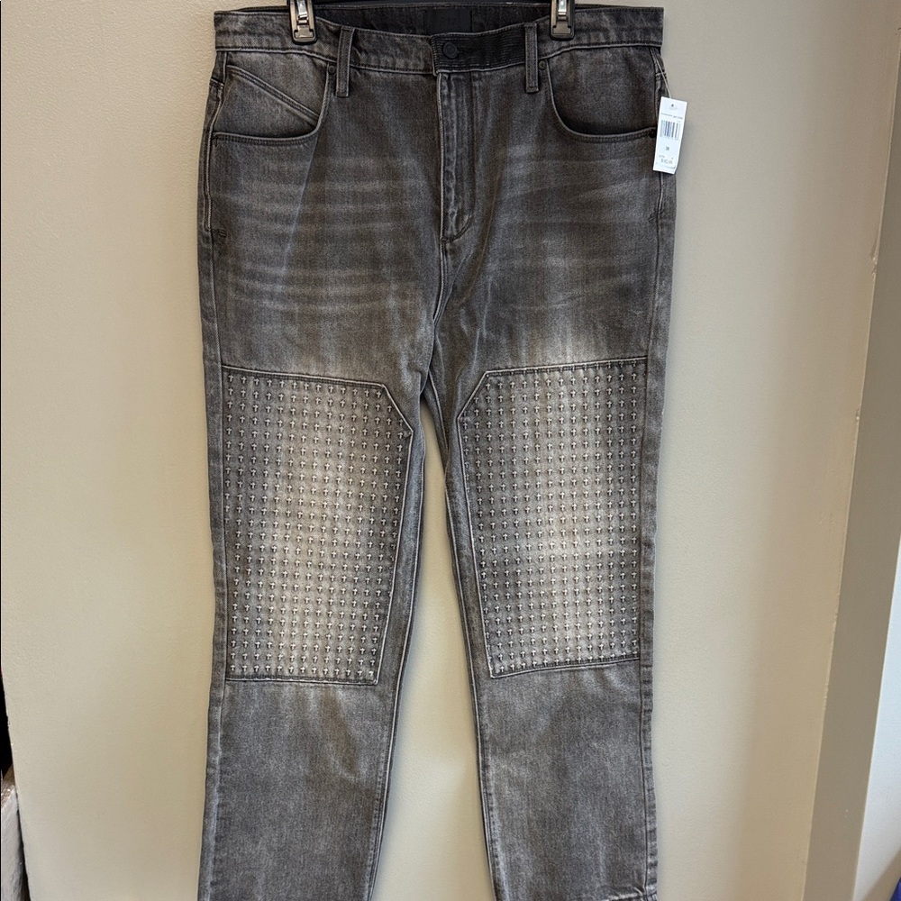 Rta Ricardo Slim Carpenter Jeans Grey Storm Nwt 38